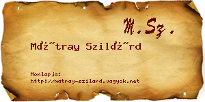 Mátray Szilárd névjegykártya