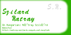 szilard matray business card